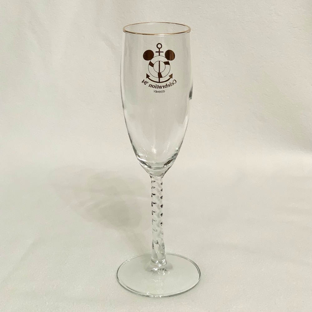 Disney Celebration ‘94 Cruise Gold Rim Memorobelia Champagne Glass